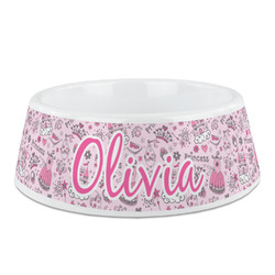 Princess Plastic Dog Bowl - Medium (Personalized)