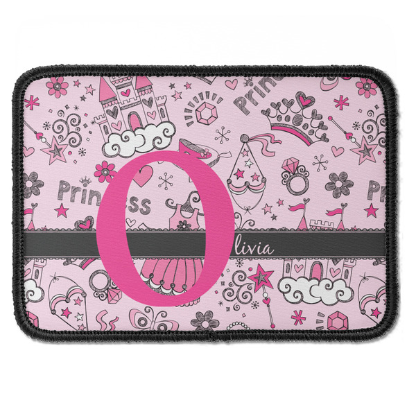 Custom Princess Iron On Rectangle Patch w/ Name and Initial