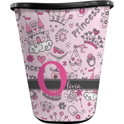 Princess Waste Basket - Double Sided (Black) (Personalized)