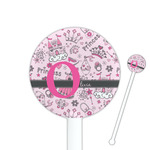 Princess 5.5" Round Plastic Stir Sticks - White - Single Sided (Personalized)