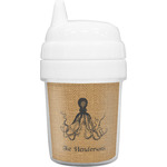 Octopus & Burlap Print Baby Sippy Cup (Personalized)