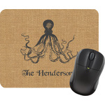 Octopus & Burlap Print Rectangular Mouse Pad (Personalized)