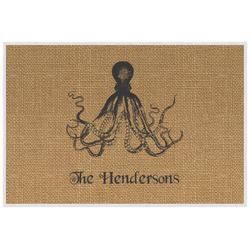 Octopus & Burlap Print Laminated Placemat w/ Name or Text