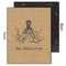 Octopus & Burlap Print 11x14 Wood Print - Front & Back View