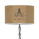 Octopus & Burlap Print 12" Drum Lamp Shade - Poly-film (Personalized)