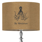 Octopus & Burlap Print 16" Drum Lamp Shade - Fabric (Personalized)