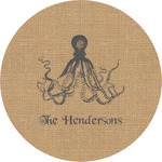 Octopus & Burlap Print Multipurpose Round Labels - 2" (Personalized)