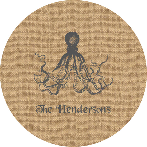 Custom Octopus & Burlap Print Multipurpose Round Labels - 2" (Personalized)