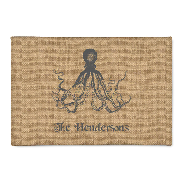 Custom Octopus & Burlap Print 2' x 3' Indoor Area Rug (Personalized)