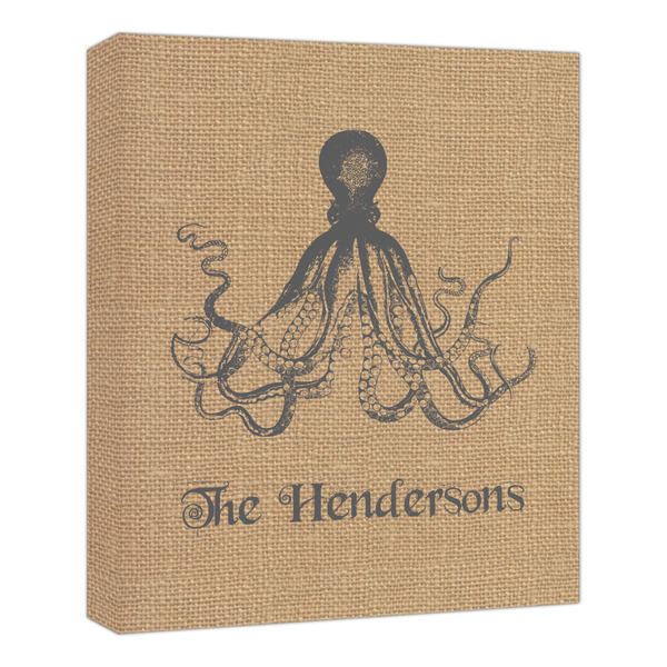 Custom Octopus & Burlap Print Canvas Print - 20x24 (Personalized)