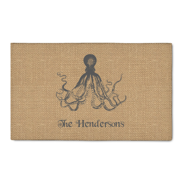 Custom Octopus & Burlap Print 3' x 5' Patio Rug (Personalized)