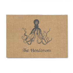 Octopus & Burlap Print 4' x 6' Patio Rug (Personalized)