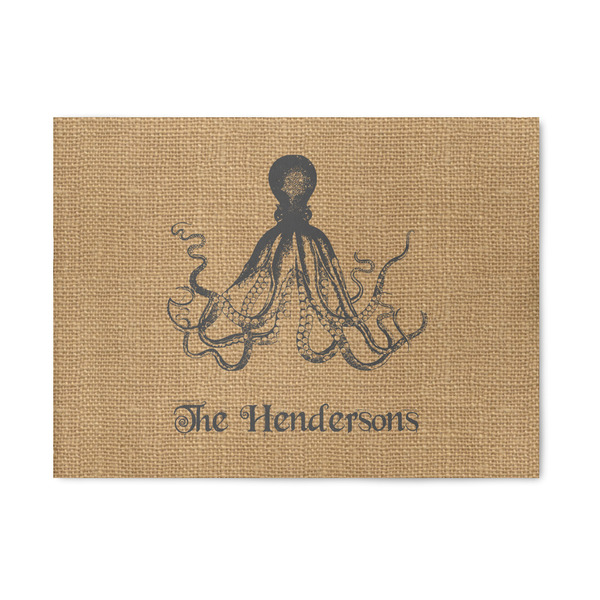 Custom Octopus & Burlap Print 5' x 7' Patio Rug (Personalized)