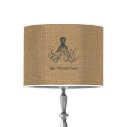 Octopus & Burlap Print 8" Drum Lamp Shade - Poly-film (Personalized)