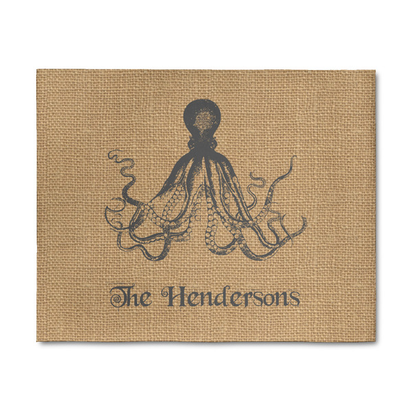 Custom Octopus & Burlap Print 8' x 10' Patio Rug (Personalized)