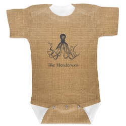 Octopus & Burlap Print Baby Bodysuit 12-18 (Personalized)
