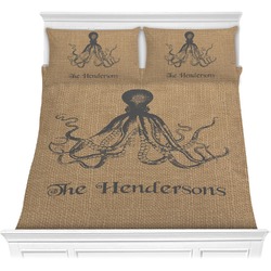 Octopus & Burlap Print Comforter Set - Full / Queen (Personalized)