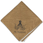 Octopus & Burlap Print Cloth Dinner Napkin - Single w/ Name or Text