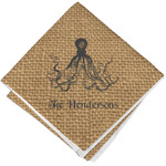 Octopus & Burlap Print Cloth Napkin w/ Name or Text