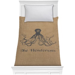 Octopus & Burlap Print Comforter - Twin (Personalized)