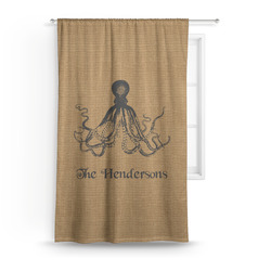 Octopus & Burlap Print Curtain Panel - Custom Size (Personalized)