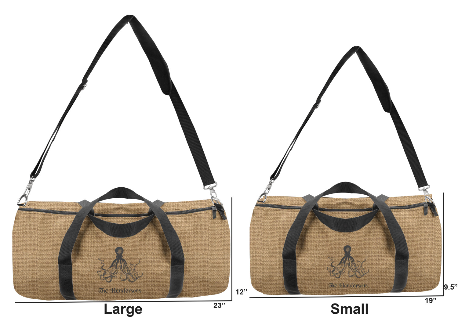 Burlap cheap duffle bag