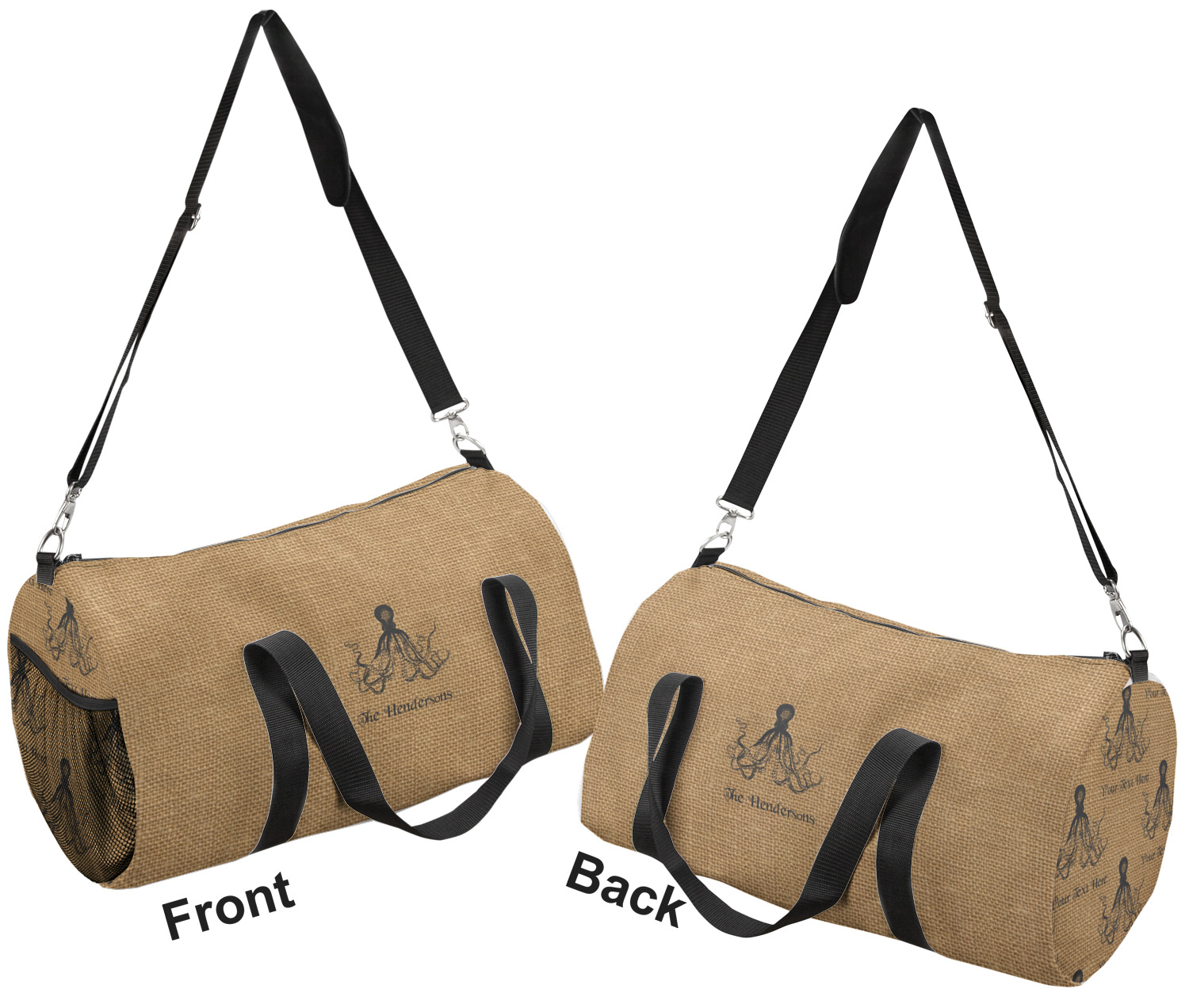 Burlap deals duffle bag