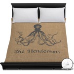 Octopus & Burlap Print Duvet Cover - Full / Queen (Personalized)