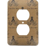 Octopus & Burlap Print Electric Outlet Plate (Personalized)