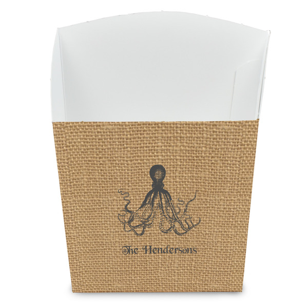 Custom Octopus & Burlap Print French Fry Favor Boxes (Personalized)