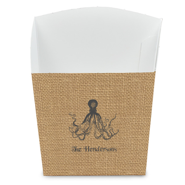 Custom Octopus & Burlap Print French Fry Favor Boxes (Personalized)