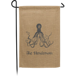 Octopus & Burlap Print Garden Flag (Personalized)