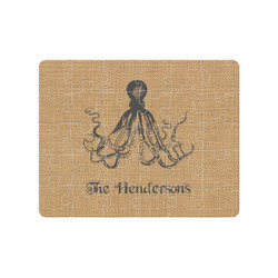 Octopus & Burlap Print Jigsaw Puzzles (Personalized)