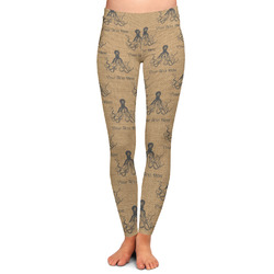 Octopus & Burlap Print Ladies Leggings - Extra Small (Personalized)