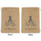 Octopus & Burlap Print Large Laundry Bag - Front & Back View