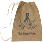 Octopus & Burlap Print Laundry Bag - Large (Personalized)