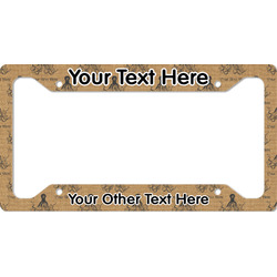 Octopus & Burlap Print License Plate Frame - Style A (Personalized)
