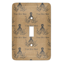 Octopus & Burlap Print Light Switch Cover (Single Toggle) (Personalized)