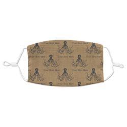Octopus & Burlap Print Adult Cloth Face Mask (Personalized)