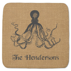 Octopus & Burlap Print Memory Foam Bath Mat - 48"x48" (Personalized)