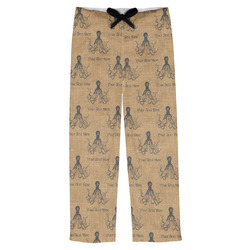 Octopus & Burlap Print Mens Pajama Pants - M (Personalized)