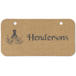 Octopus & Burlap Print Mini/Bicycle License Plate (2 Holes) (Personalized)