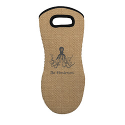 Octopus & Burlap Print Neoprene Oven Mitt w/ Name or Text