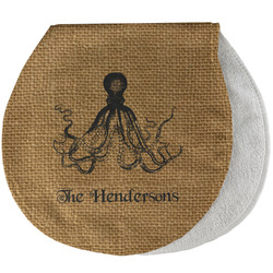 Octopus & Burlap Print Burp Pad - Velour w/ Name or Text