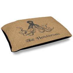 Octopus & Burlap Print Dog Bed w/ Name or Text