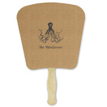 Octopus & Burlap Print Paper Fan (Personalized)