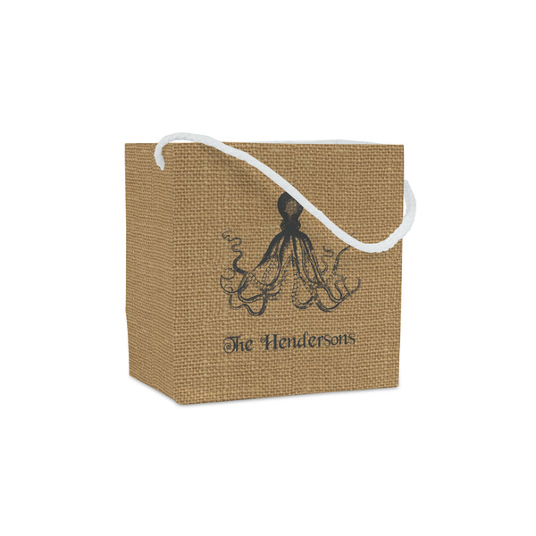 Custom Octopus & Burlap Print Party Favor Gift Bags - Gloss (Personalized)