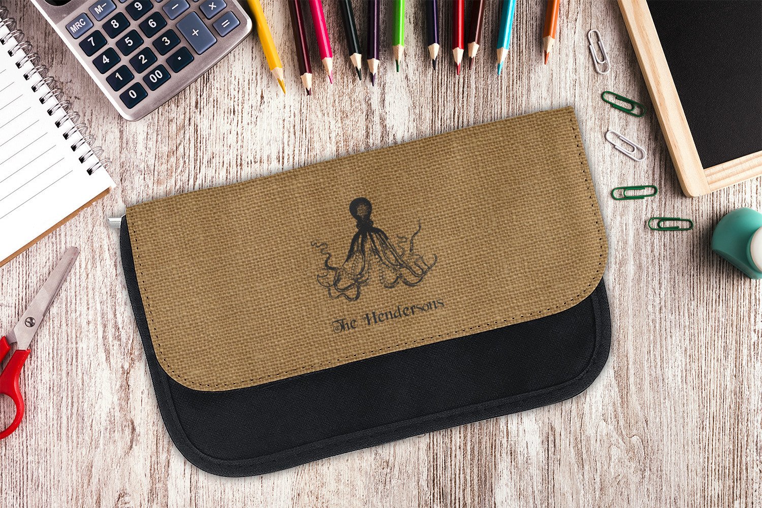 Burlap sale pencil case