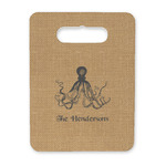 Octopus & Burlap Print Rectangular Trivet with Handle (Personalized)