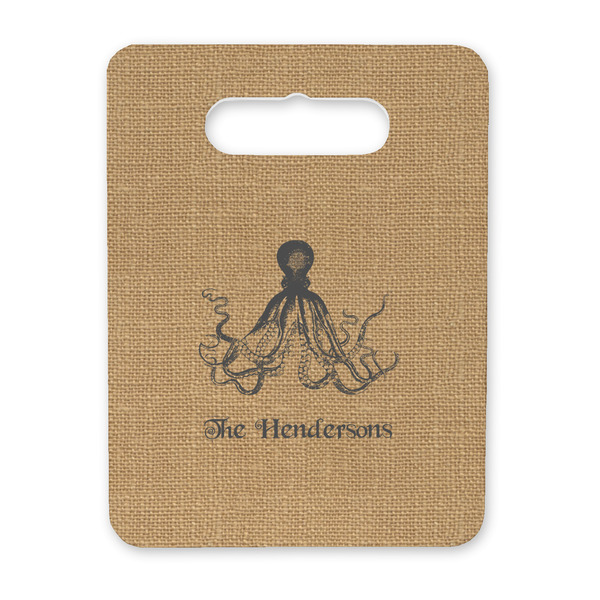 Custom Octopus & Burlap Print Rectangular Trivet with Handle (Personalized)